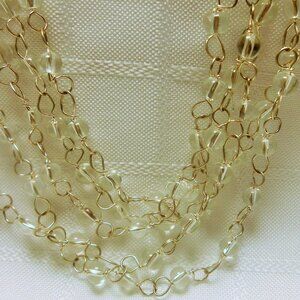 No63 Pretty handmade necklace with glass beads rows, two rows bracelet, earrings